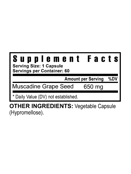Premium Muscadine Grape Seed - 60 Capsules